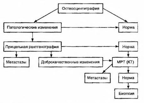 Тактика при підозрі на кісткове метастазування